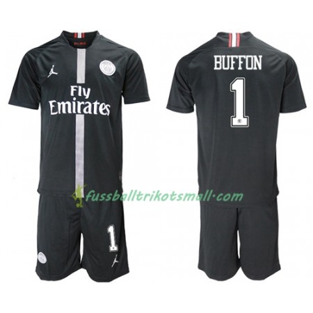Fußballtrikots Paris Saint Germain Buffon 1 Jodan Schwarz Kinder 2018-2019 Kurzarm Ausweichtrikot kaufen